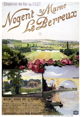 Affiche chemin de fer Est - Nogent-sur-Marne Le Perreux