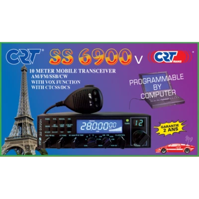 CRT FRANCE CRT SS 6900 V 10 11M AM FM LSB USB CW LATEST VERSION 8 CB SSB HAM RADIO