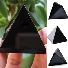 Real Stone Obsidian Pyramid