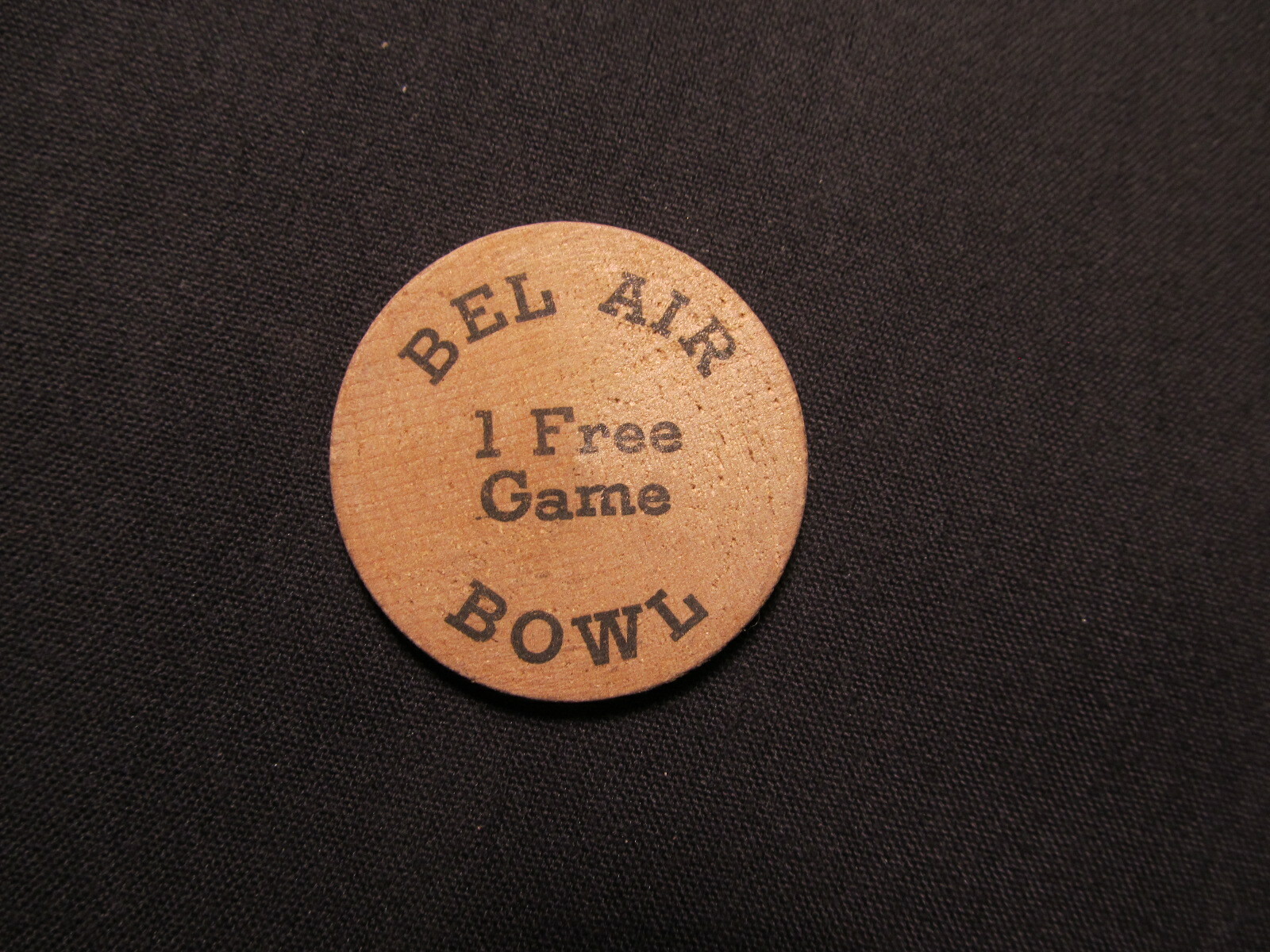 Bel Air Bowl One Free Game Of Bowling Wooden Nickel Token- Bel Air ...