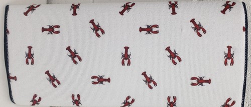 Tappetino per asciugapiatti reversibile (15x20") ARAGOSTE ROSSE SU BIANCO, retro blu, Coterie Studio - Foto 6 di 15