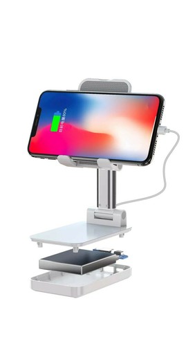 Adjustable Cell Phone Tablet Stand Desktop Holder Charger Mount iPhone iPad - Picture 3 of 11