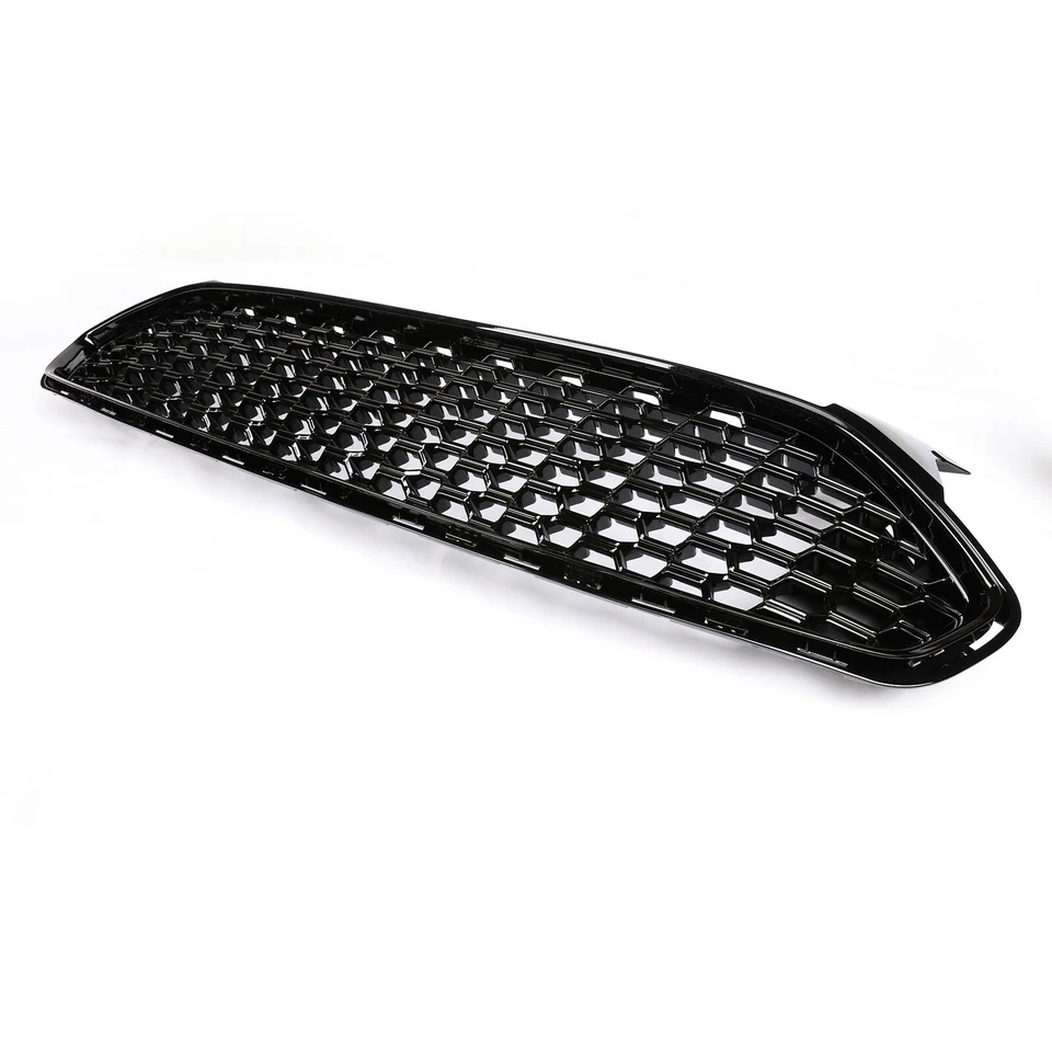 Fit 2013-16 Ford Fusion Gloss Black Front Bumper Honeycomb Mesh Grille Grill Foto 3 de 4