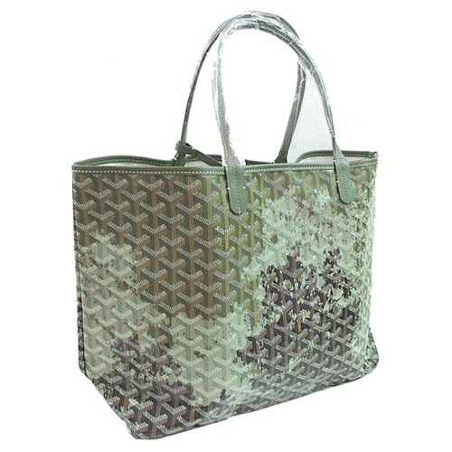 GOYARD Canopee PM Saint Louis Tote Bag Pouch Khaki Green Shopping Purse Auth New - Picture 3 of 11