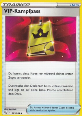 VIP-Kampfpass 225/264 Fusions Angriff Pokemon Karte Deutsch