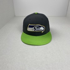 New Era 59Fifty Seattlle Seahawks NFL Baseball Fitted Hat Cap Gray/Green 7 1/2