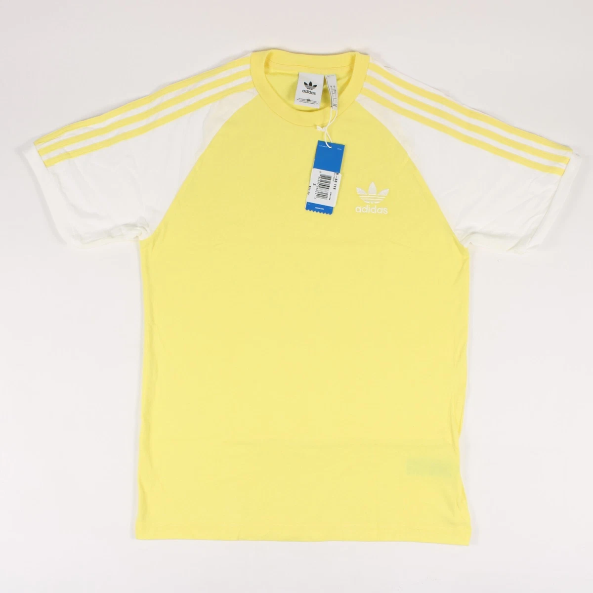 Men s adidas Originals 3 Stripes Classic T Shirt CW1207 Yellow White