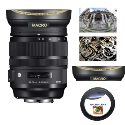 WIDE ANGLE LENS + MACRO FOR Sigma 24-70mm f/2.8 DG OS HSM