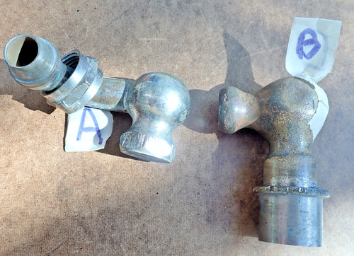 Lot of 2  rare Vintage Brass Plumbing supply line  Fittings  Sink/Tub