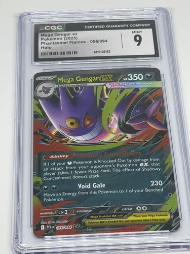 CGC 9 Mega Gengar Ex 056/094 HOLO Phantasmal Flames 👻 🔥