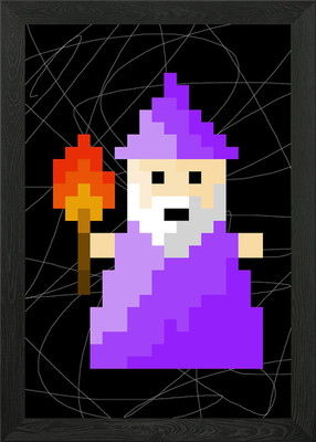 Wizard In Spider Cave Framed Wall Art Poster Canvas Print Picture