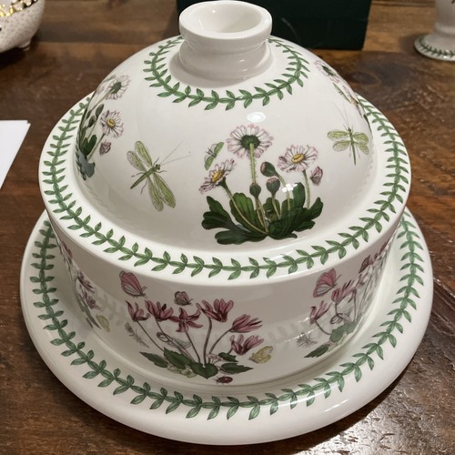 PORTMEIRION BOTANIC GARDEN COVERED CHEESE DOME SUE WILLIAMS-ELLIS CHRISTMAS ROSE