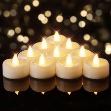 Flameless LED Tea Light Candles - Battery Operated, 12/24/50/100/150 Pack Option