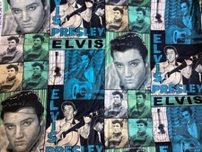 VIP Cranston Young ELVIS PRESLEY Patch Print Colorful Cotton Fabric 1 YARD 36x45