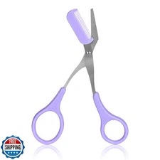 Eyebrow Trimmer Scissors - Professional Non-Slip Finger Grip Brow