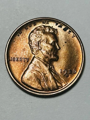 1936-S Lincoln Wheat Penny Cent - Gem BU Red#23