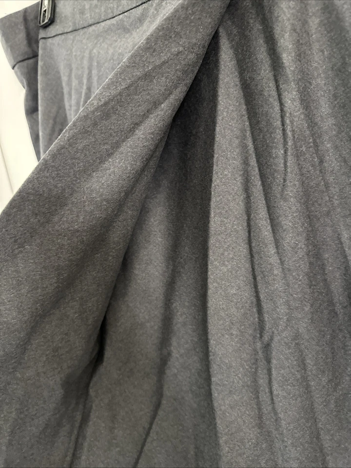 Talbots Italian Flannel Wool Skirt Gray Grey Faux Wrap A-Line Lined Sz 20 NWT - Image 2 of 4