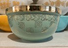 Large Green and Gold Halls Ceramic Mixing Bowl 1378 Vintage