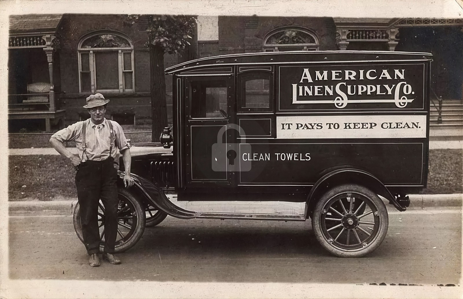 Salt Lake City UT Utah American Linen Supply Co Truck RPPC Photo Postcard COPY