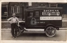 Salt Lake City UT Utah American Linen Supply Co Truck RPPC Photo Postcard COPY