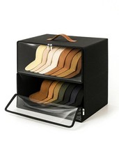 2 Pack Front-Opening Hat Organizer for Baseball Caps Stackable Rigid Storage Box