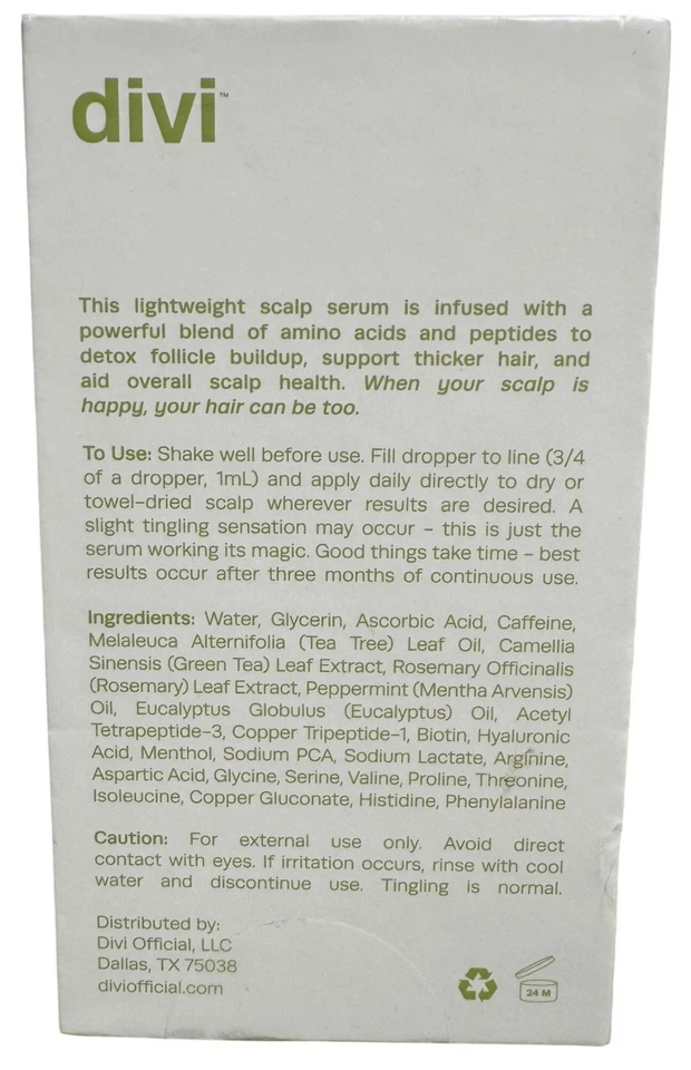 Suero botánico vegano para cuero cabelludo Divitalizar desintoxicar nuevo en caja tratamiento para cabello fino Foto 2 de 4