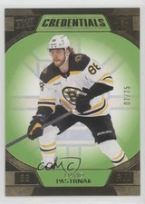 2022-23 Upper Deck Credentials Neon Green 7/75 David Pastrnak #8 03uh