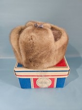 Soviet Vintage Men Mink Hat Light Brown USHANKA, Size 55-56, 6 7/8-7, USSR hat