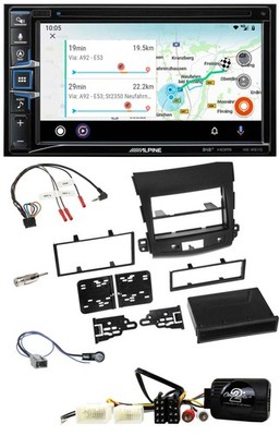 Alpine Bluetooth TMC USB DAB 2DIN Lenkrad Navigation für Mitsubishi 10-12 Outlan