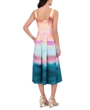 Vince Camuto Women's Scoop-Neck Fit & Flare Scuba Midi Dress - Multi -12