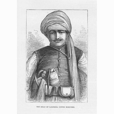 AFGHANISTAN The Khan of Lal Pur - Antique Print 1879