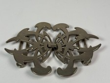 Vintage Celtic Gothic Interlocking Belt Buckle Nurse Style Silver Tone