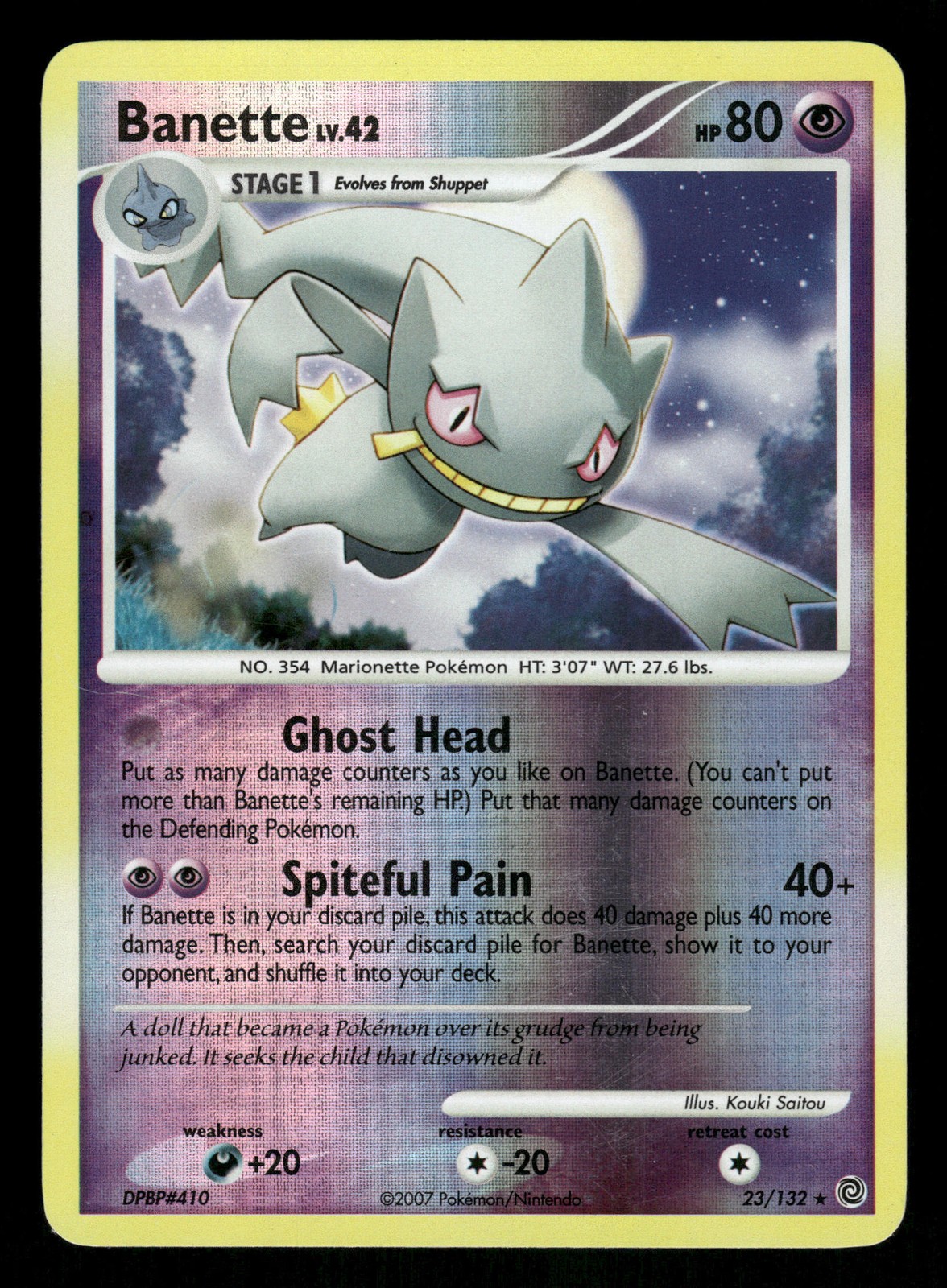 Pokemon Banette Rare Secret Wonders 23/132 LP Reverse Holo