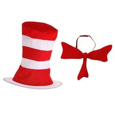 Dr. Seuss Cat In the Hat Tie Hat Adult Costume Kit