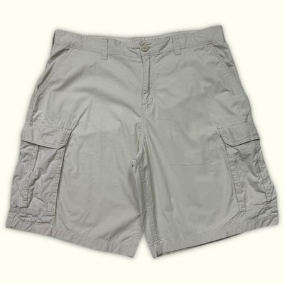 Shorts Homme Faded Glory W38 Sable Coton Bon État Regular Court Uni Mi-taille