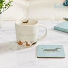 Mug & Coaster Set with Cute Dog Design