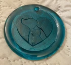 Blenko Glass Dog and Cat Suncatcher Blue 2024