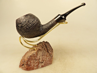 Pipa Crawford Jerry fatta a mano a Portland Oregon sabbiata Briar 2014 stelo vulcanite