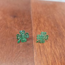 St. Patrick's Day Clover Earrings Green Irish Shamrock Lucky Stud Earrings