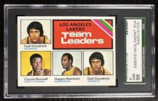 1975-76 Topps LAKERS Team Leaders #125 SGC 9 MINT Gail Goodrich Russell Hairston