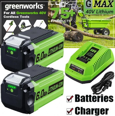 #ad Battery For Greenworks 40V Lithium G MAX Battery Charger 29472 20292 206722 $96.00