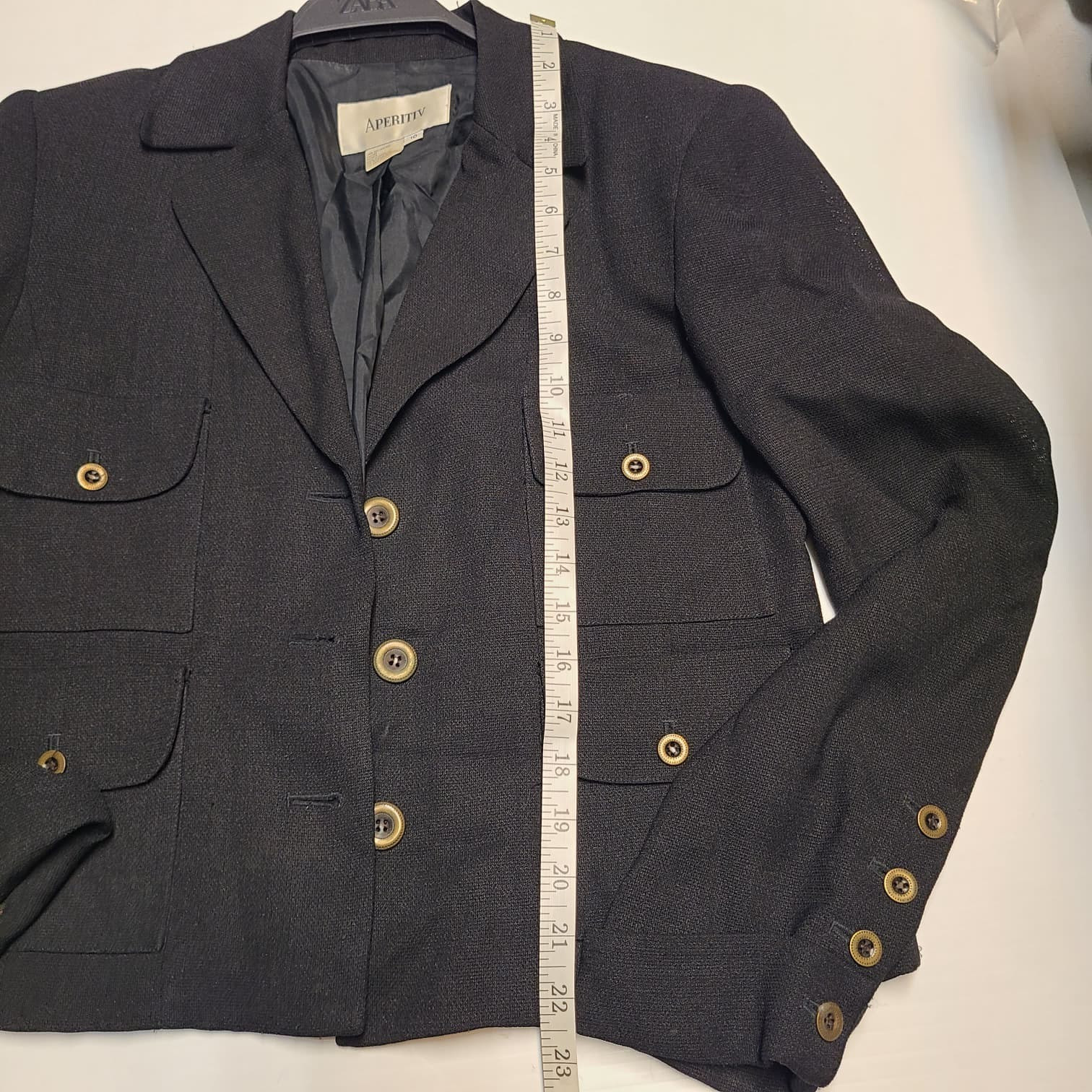 Women's Aperitiv Wool Patchwork Jacket Size 10 - image 4