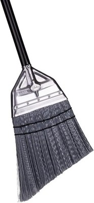 Angle Broom   Heavy Duty Broom W/ Split End Bristles Steel Handle Indoor/Outdoor