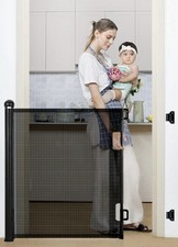 Reinforced 42 Inch Tall 55 Inch Wide Black Retractable Gate