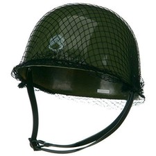 Green Plastic Army Helmet - Costume Accessory - Smaller Size