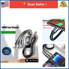 100W 3 in 1 Multi Charging Cable Nylon Braided USB Type-C Micro USB Fast Charge