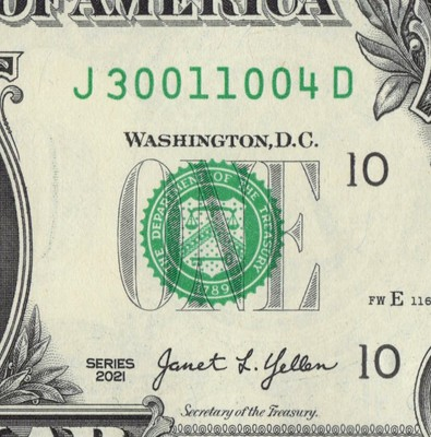 #ad Sum of 9 Fancy Serial Number $1 Dollar Bill J30011004D $11.99