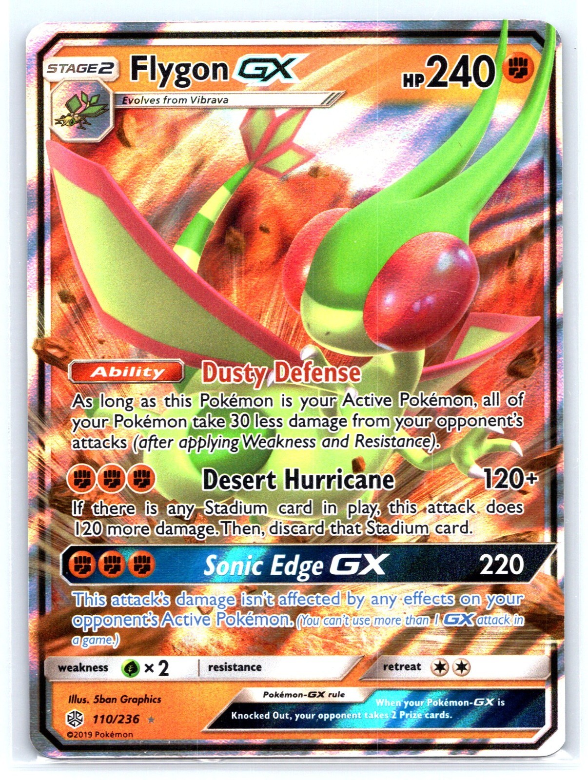 Flygon GX - 110/236 - Pokemon Cosmic Eclipse Sun & Moon Ultra Rare Card NM