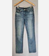 True Religion Billie Mid Rise Straight Super T Flap Jeans Women's Size 28