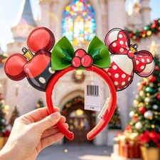 Disney- Parks Ornament Christmas Minnie Mouse Ears Loungfly Holiday Headband US